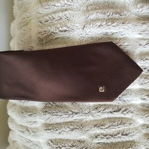 💕 3/$15 Pierre Cardin Paris Brown Necktie Classic Logo Detail